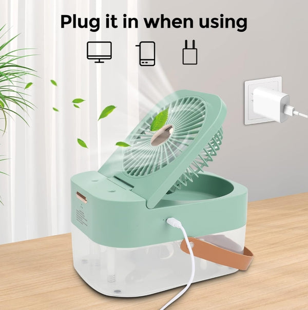 Mini Fan with Cool Mist, Portable Air Cooler